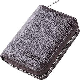 Wallet for Women/Men | Card Holder for Men & Women | Leather Wallet for ID, Visiting Card, Business Card, ATM Card Holder | Slim Wallet | Zipper Closure, Coffee-14