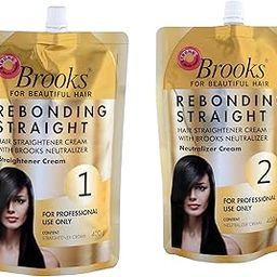 BROOKS HAIR RE-BOND & Straightening kit Smoothing Cream (400g) & Neutralizing Cream (400g) GOLD-image-30