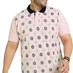 Plus Size Men's Regular Fit Printed Polo Tshirt-image-3