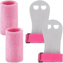 ATORSE Kids Gymnastics Grips Wristbands Sets Gymnastics Hand Grips for Kids Pink M|Equipment-22