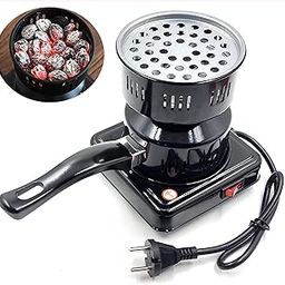 BOKO 450W Charcoal Burner Heater Stove Electric Camping Cooking Stove Charcoal Stove Burner Electric Coal Lighter Electric Sigdi Metal Body Shockproof (Black)-image-2