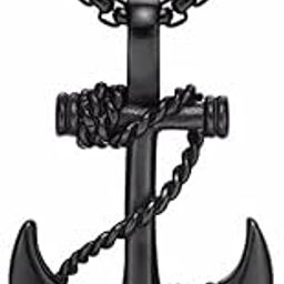 Pendant for Men Anchor Black Silver gold chain for men Boys Mens boyfriend gents locket Necklace for men Boy girls Women Stainless Steel neck chain lockets mens chains fashion Long Stylish A13-image-84