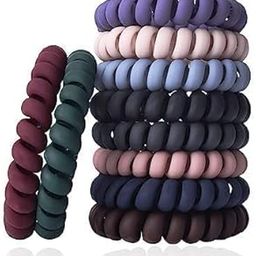 Spiral Hair Ties Rubber/Telephone Wire Elastic Hair Bands For Girls/Plastic Rubber Bands Women/Hair Accessories(Set Of 10 Pcs).-9