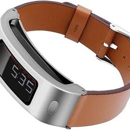 DuiGong Leather Strap Compatible for Garmin Vivofit 1-2 Band with Stainless Steel Protector Case, S/M&M/L (Brown)-image-34