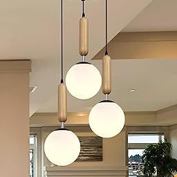 Homesake ® Chandelier Pendant Light, Retro Industrial Style Nordic Glass Hanging Ceiling Creative Bar Counter Decoration Restaurant Rustic Lighting, Frosty Globe-1