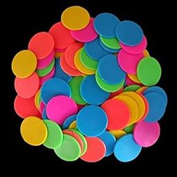 VINAYAKAMART Plastic Plain Token/Coins Pack Of 100Pc Coins-Multicolour (Big), Kid-picture-10