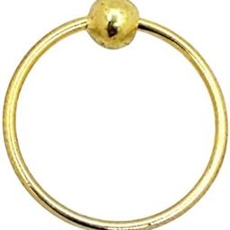 14KT/18KT Yellow Gold Plain Wire Nose Pin With Ball For Women & Girls | Nose Ring With Certificate of Authenticity-picture-47