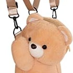 ™ Plush Bear Backpack Lovely Casual with Adjustable Strap Travel Backpack Light Brown-image-54
