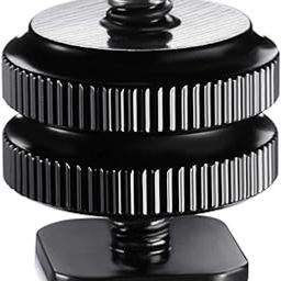 BKN Metal Durable Camera Shoe Adapter Mount 1/4" Dual Thumb Screw Flash Camera Adapter for Canon Sony Nikon DSLR Camera Accessories with 2 Adjustable Nuts-21