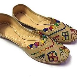 Women Ethnic Genuine Leather Jutti (Cream, Numeric_6)-image-1