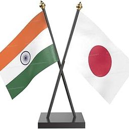 The Flag Company India & Japan Cross Table Flags | 4x6 Inch Flags | 10-Inch Acrylic Poles with Black Acrylic Base | Desk Flag for Office, Events & Gifting-image-81