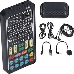 I9 Voice Changer, Mini Portable Voice Changer Device Multifunction Live Sound Card Live Streaming Equipment with Microphone for Computers Phones Tablets and Gaming Anchor-image-84