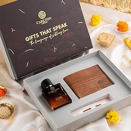 Carlton London Men's Gift Set Czar Perfume 50ml, Wallet & Rakhi | Gift for brother-image-23