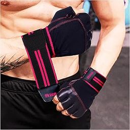 19.ten Leather Gym Gloves For Men And Women, Gloves For Professional Weightlifting, Fitness Training And Workout (L (Fits 8-8.5 Inches), Blue-Black)-image-48