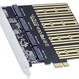 NFHK Four SATA NGFF Key B+M SSD to PCI-E 1x Mainboard Desktop Adapter Converter SSD Card ASM1064 2280-10