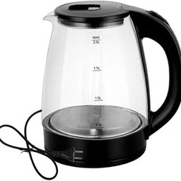 ZEPOLI Glass Electric Kettle Hot Water Boiler 2 Liter Glass Fast Boiling Countertop Heater BPA Free Kettle Handy Auto Shut Off Function Quickly Boil Water for Perfect Tea & Coffee More Graphite Black.-image-78