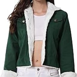 Womens Cotton Twill Spread Collar Cropped Cotton Tailored Jacket With Faux Fur Trimmings-image-6
