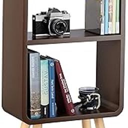 VASIL MART Nightstand Bookcase Side End Table Bedside Coffee Table in The Living Room and Bedroom Engineered Wood Modern Bedside Magazine Stand with Storage for Small Spaces.(Brown)-24