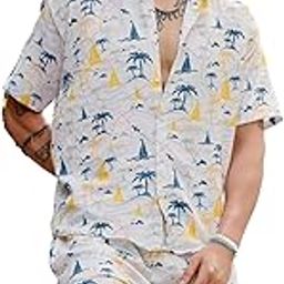 Men's Short Sleeve Tracksuit Summer Shirt & Shorts Set 2 Pockets Oversize Two Piece Casual Daily Duty-Off-picture-55