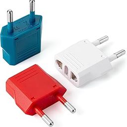 Bates EU Plug Adapter, Pack of 3, Travel Adapter, US Plug to Europe, EU Adapter, Electric Adapter, Plug Converter, Adapter-24