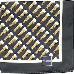 Poly-Silk Beer Glass Print Pocket Square For Men-picture-39