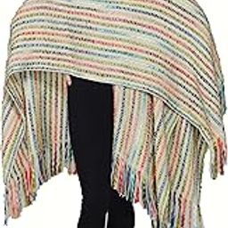 Bohemian Poncho | Women's All Over Knitted Cape | Embroidered Winter Wrap Cardigan-picture-46