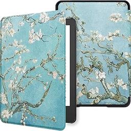 WALNEW Case Cover for All-New Kindle (2022 Release), Smart Cover with Auto Sleep/Wake Fits Kindle (11th Generation) - 2022 Release (Tree and Flowers)-image-0