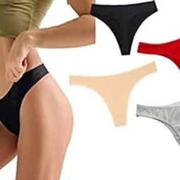 Silverlake Women Cotton Comfortable Fabric Daily Use Regular Wear Mid Rise Thong Panty Pack of 4 (Black Skin White Red)-image-78