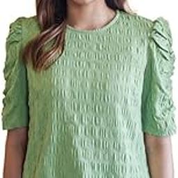 Women's Green Solid Straight Top-image-1