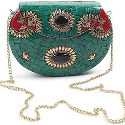 Purse for Bridal| Embroidered Clutch Bag| Purse Handbag for Bridal| Girl's Party Clutch| Resin Clutch Bag Stone Hand Bag Floral Rhines Clutch Wedding Purse Mini Clutch for Womens and Girls-image-36