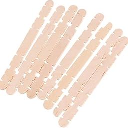 53ARTS 50PCS Ice Cream Paddle Spoon DIY ice Cream Sticks Popsicle Craft Sticks Ice Sticks Wooden ice Cream Sticks Wax applicator Sticks DIY Wood Preschool Modeling Bamboo-picture-7