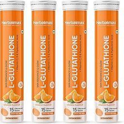 Herbal Max Glutathione Effervescent Tablets – 60N Packed with Vitamin C, Hyaluronic Acid & Biotin to Support Healthy Hair, Skin & Nails for a Natural Glow & Boost Hydration - Orange Flavour-image-101