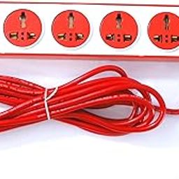 EXT-401 Switch Universal Surge Protector with 4 Socket 1 Switch (White,Red,2.5m) 4 Socket Extension Boards (White, Red, 2.5 m)-27