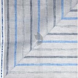 Siyaram's Linen with Cotton Jute Grey color Striped Unstitched Shirt Fabric - 1.60 Mts / VV2184-image-47