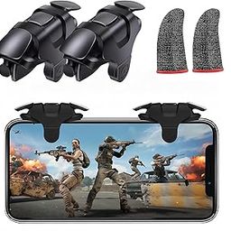 FKU 2024 New Model S03 Mobile Game Controller With (1 Pair) FINGER SLEEVE for iPad/Tablets, Six Finger Handle Trigger Aim Button L1R1 L2R2 Shooter Gamepad for PUBG/Fornite/Knives Out/Call of Duty-14