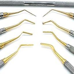 ADDLER Dental Premium Composite Ball Burnisher, Condenser, Plastic Filling AND DG16 Non Stick GOLD Coated Light Weight No Slip, No Rust, 9 MM, Dia Handle Set Of 4 Filling Instrument.-image-1