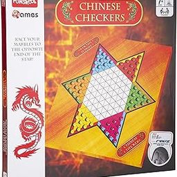 Funskool Games, Chinese Checkers, The classic strategy board game, Kids & family, 2 - 6 players, Ages 6 and above-8