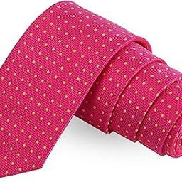 Notty Yellow Polka Dots Pink Colored Microfiber Necktie For Men-image-98