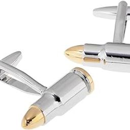 1 Pair Men's Cufflinks Silver Bullet Shape Cuff Link Delicate Cuff-link for Men's Jewelry Shirt Ornaments-42