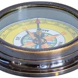 Nautical Brass Compass, Antique Style Maritime Ship Navigation Decor, Antique Brass Finish-image-55