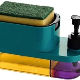 CRULAC 3-in-1 Soap Pump Dispenser and Sponge Holder with Countertop Liquid Dispenser-image-28