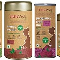 LittleVeda Pregnancy Gift Hamper (Pregnancy Trail Mix, Pregnancy Cookies & Sleepwell Tea) - For Pregnant Women, Trimester 3 (6-9months), Mothers Day Gifting-3