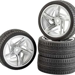 4Pack of 75Mm Rubber Tires for Wl Toys 144001 124018 On/Off Road Car Accs H-image-49