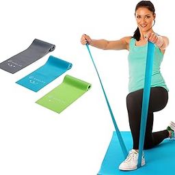 Wiselife Professional Latex Resistance Thera Band - (Set of 3) | 48x4 inch |100% Natural | for Warm-Up, Stretching, Cardio, Strength Training, Home Fitness, Exercise, Gym Workout,& Yoga-image-48