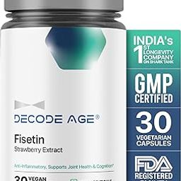 Decode Age 99% Pure Fisetin, Senolytic Activator, For Healthy Ageing, Cognitive Support, Inflammation, Strawberry Extract, 30 Veg Capsules-12