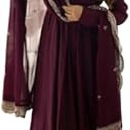 Design a new roman silk fabric gown style ethnic wear set for women ready to wear-image-0