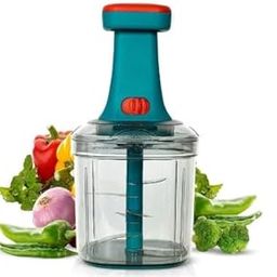 GROWUP INTERNATIONAL Manual Hand Press Push Chopper with 6 Blades for Effortless Chopping Vegetables & Fruits (Assorted, 1000 ml, Plastic),-image-14