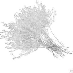 THE STYLE SUTRA 100x Artificial Flower Bouquet with Crystal Acrylic Bead Drop 15cm White-image-13