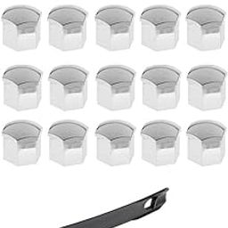 ATORSE® 20 Pieces Car Truck Wheel Tyre Center Hub Screw 21Mm Protective Cap Silver-picture-10