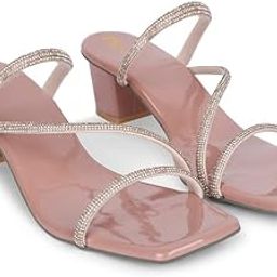 Trendy Patent Leather Heels for Women – Party Look Block Sandals|FK_805_PEACH HEEL-image-40